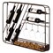 Vintiquewise Vintage-Inspired Decorative Metal Wall-Mounted Wine Rack with Cork and Wine Glass Holder, Featuring a Floorstanding Display Option for Versatile and Stylish Wine Storage, Brown
